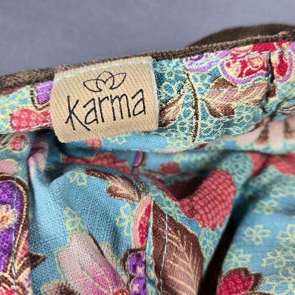 Karma Hat Cap Fitted Womens One Size Brown Floral Bird Cadet Embroidered - Picture 9 of 10